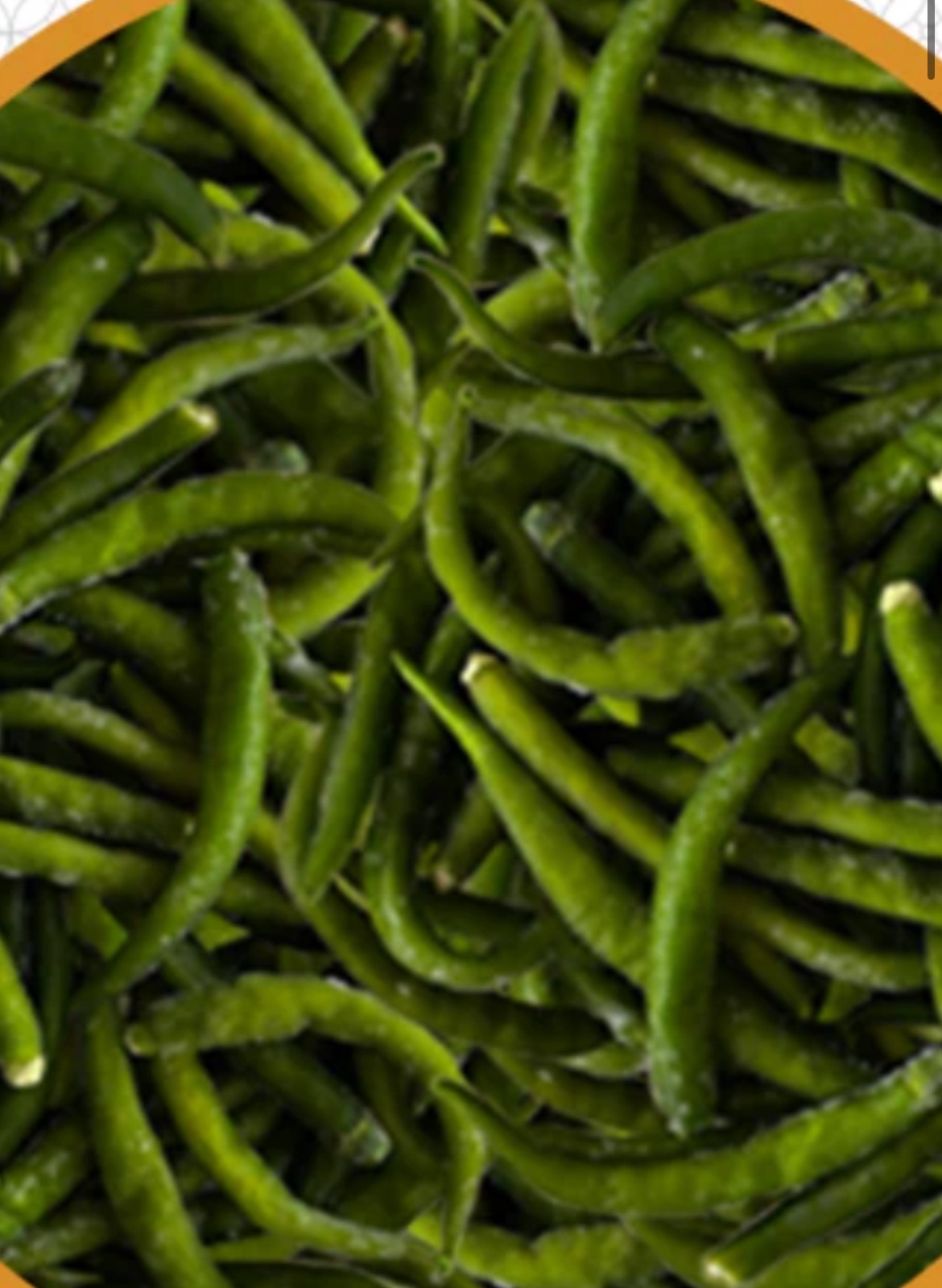 B3. FROZEN GREEN CHILLI -INDIA-මිරිස්